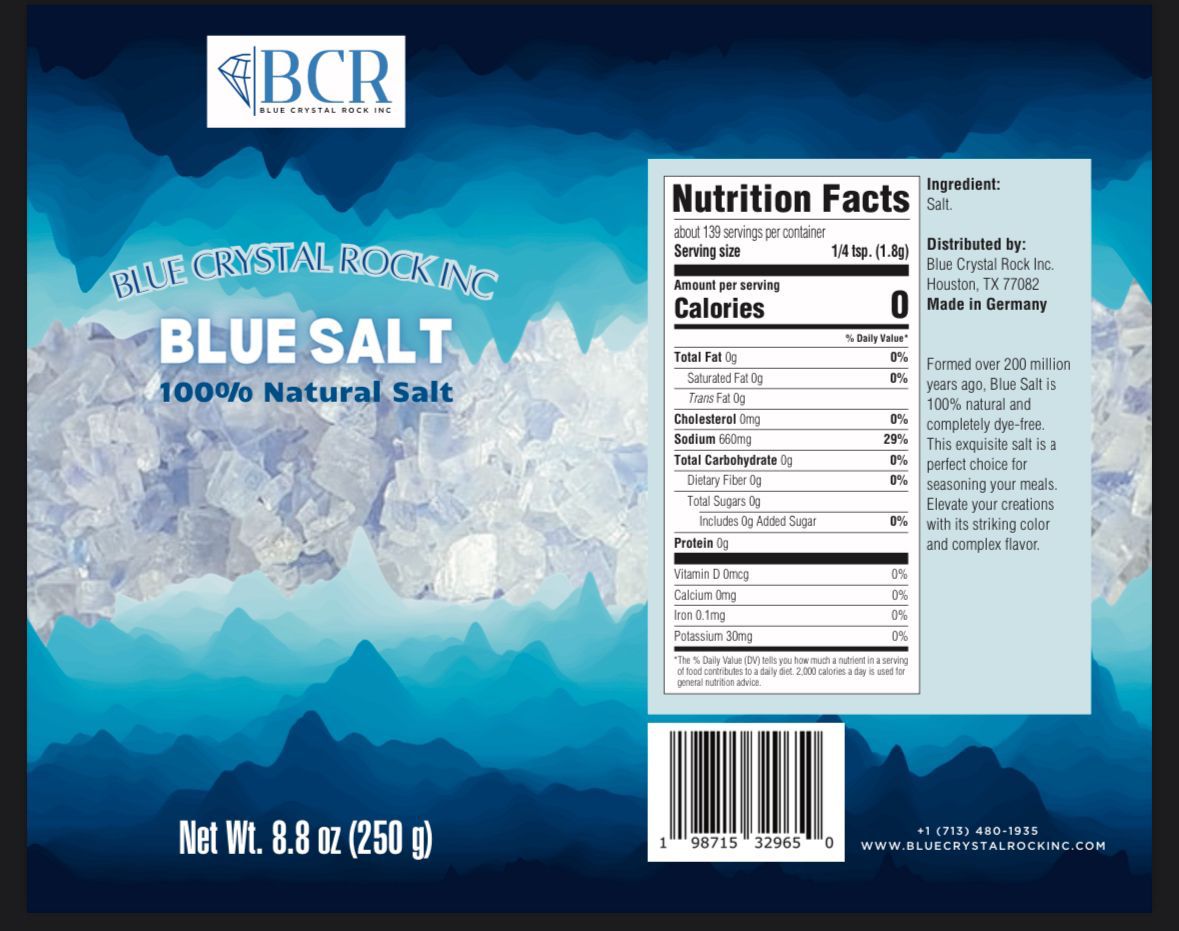 Blue salt,Coarse Grain, Crystal Rock Salt, natural, Dye Free,